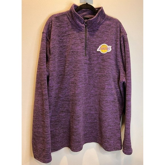 NBA Los Angeles LA Lakers Quarter 1/4 Zip Pullover Purple Mens‎ Size 2XL - Picture 1 of 7